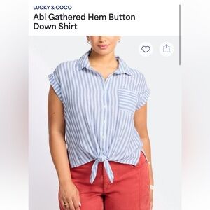 Lucky & Coco Blue Striped Button Down Shirt